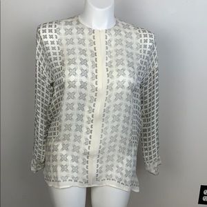 Vince Silk Blouse geometric pattern (Size S)